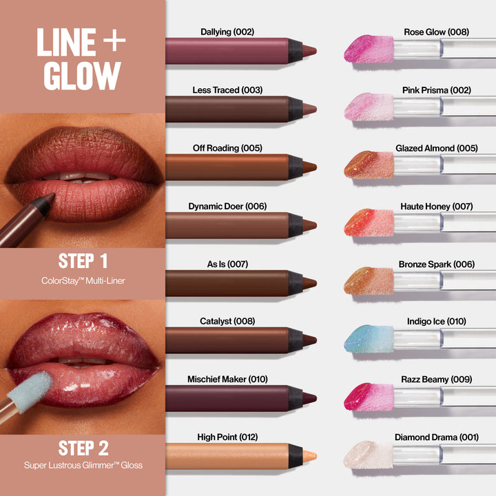 ColorStay Multi-Liner™ + Super Lustrous™ Glimmer Gloss pairing guide