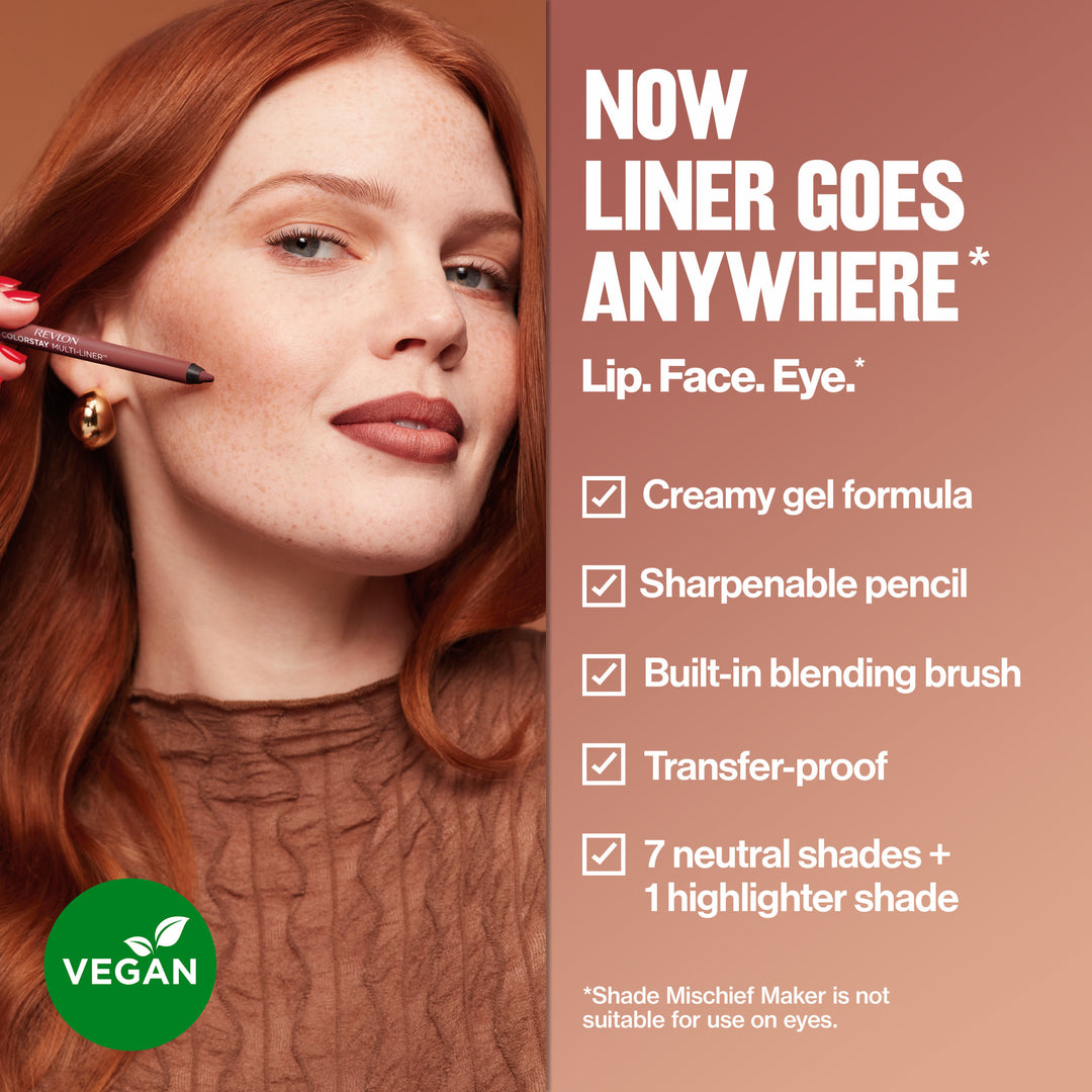 ColorStay Multi-Liner™: gel formula, sharpenable pencil, blending brush, transfer-proof, 7 shades + highlighter