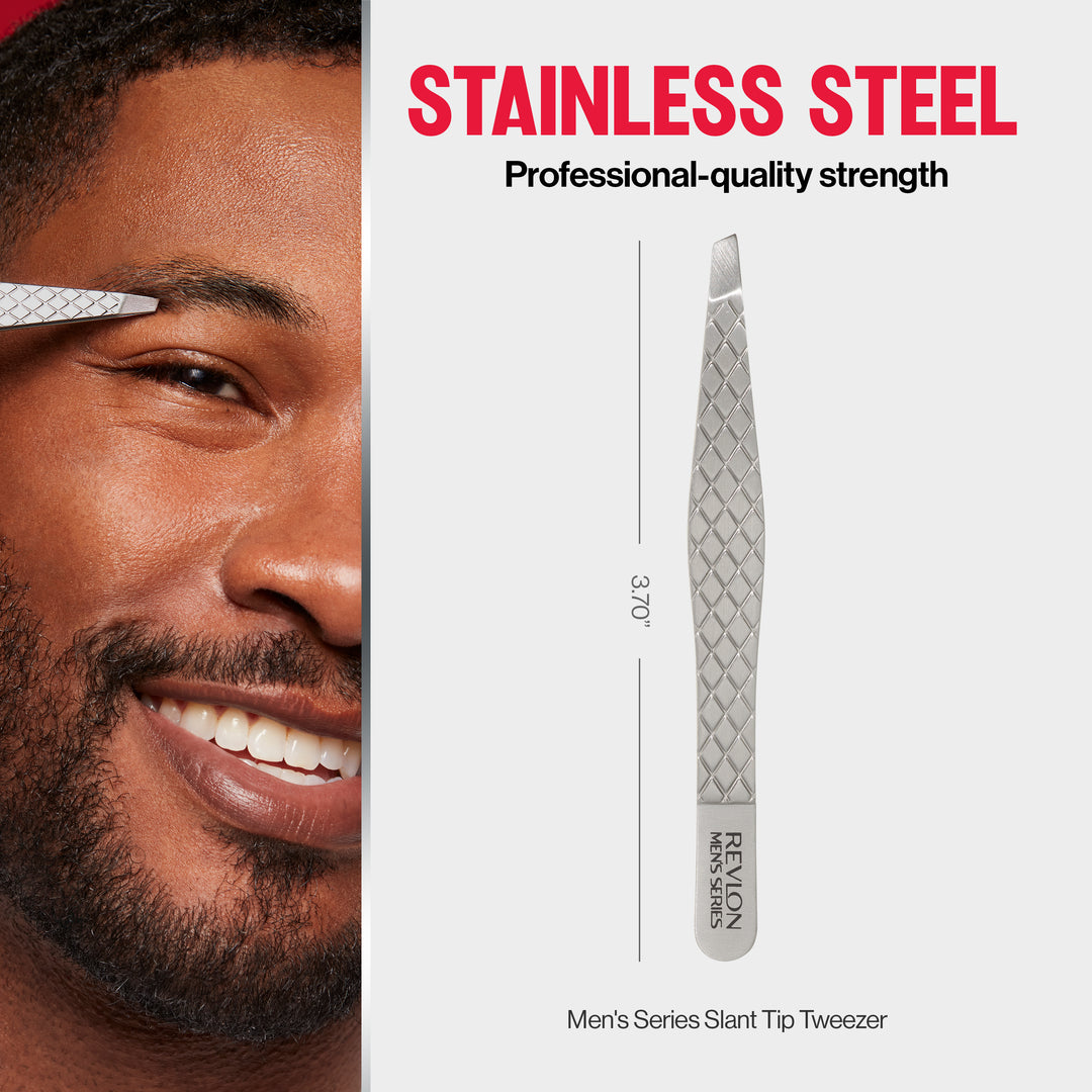 Men’s Series Slant Tip Tweezer - stainless steel