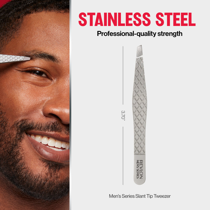 Men’s Series Slant Tip Tweezer - stainless steel