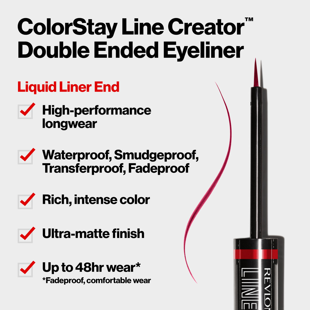 ColorStay Line Creator™ Double Ended Liner: longwear, waterproof, intense color, matte, up to 48HRS