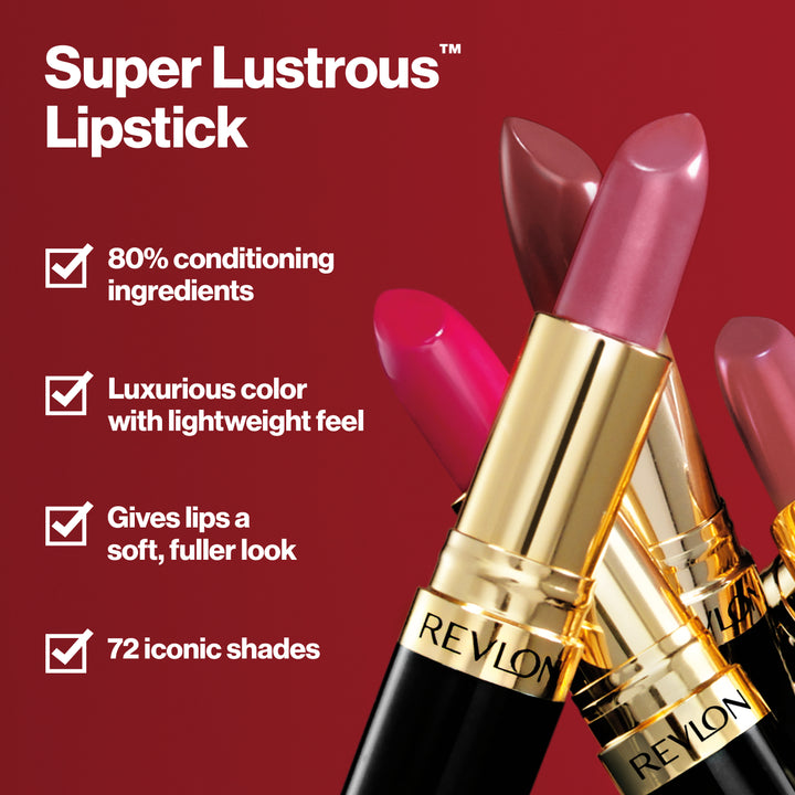 Super Lustrous™ Lipstick: conditioning ingredients, lightweight, fuller look, 72 shades