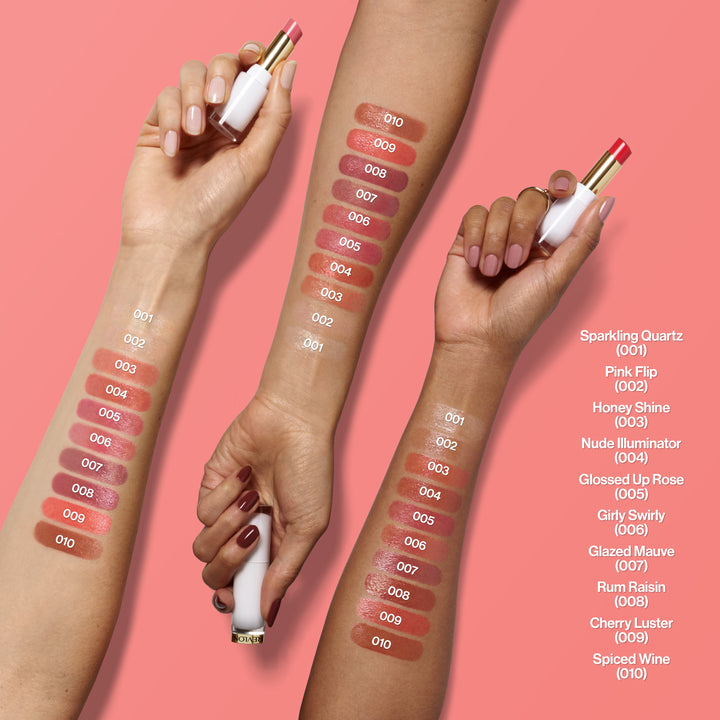 Super Lustrous™ Glass Shine Balm - shade swatches