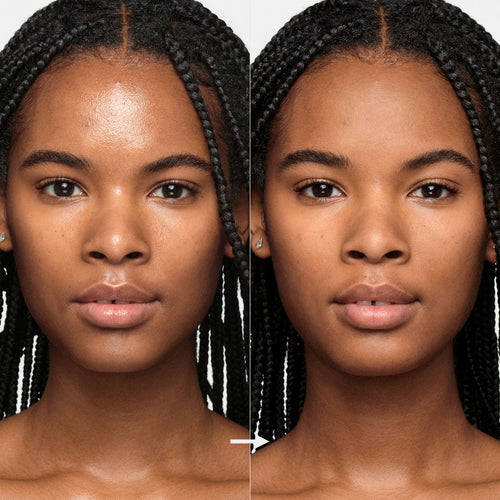 African-American woman wearing natural makeup