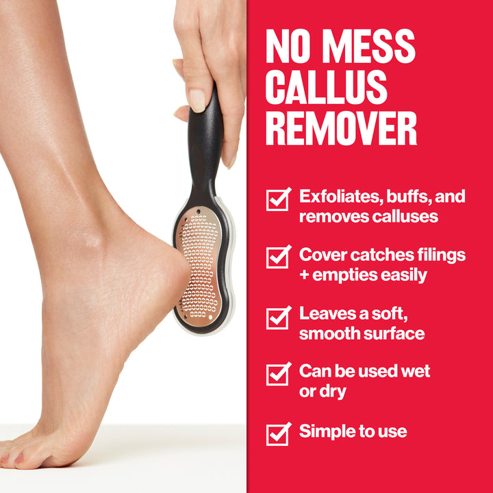 Wet/Dry Foot File - Pedicure Tool: removes calluses, catches filings, simple